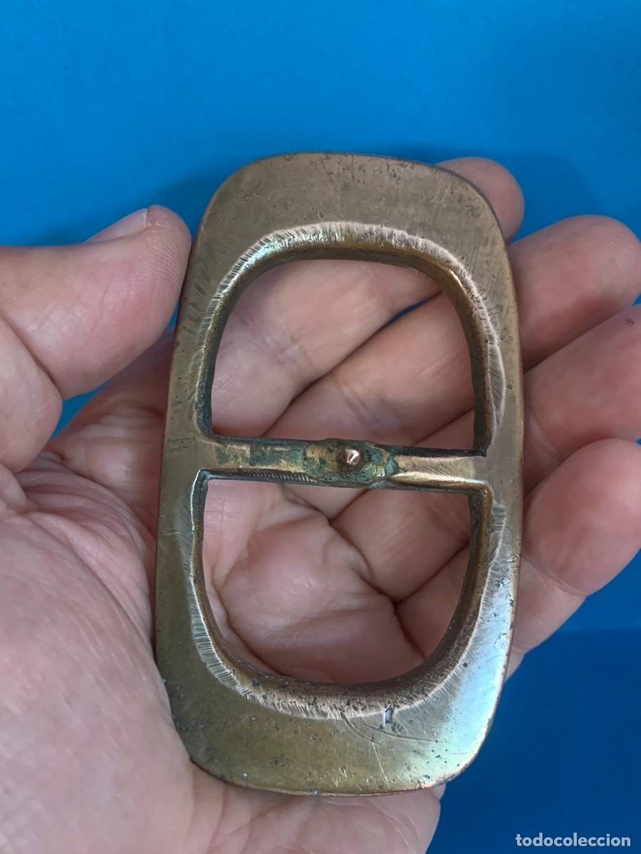 Antig&uuml;edades: HEBILLA DE CINTUR&Oacute;N DE BRONCE MACIZO ANTIGUO - Foto 6