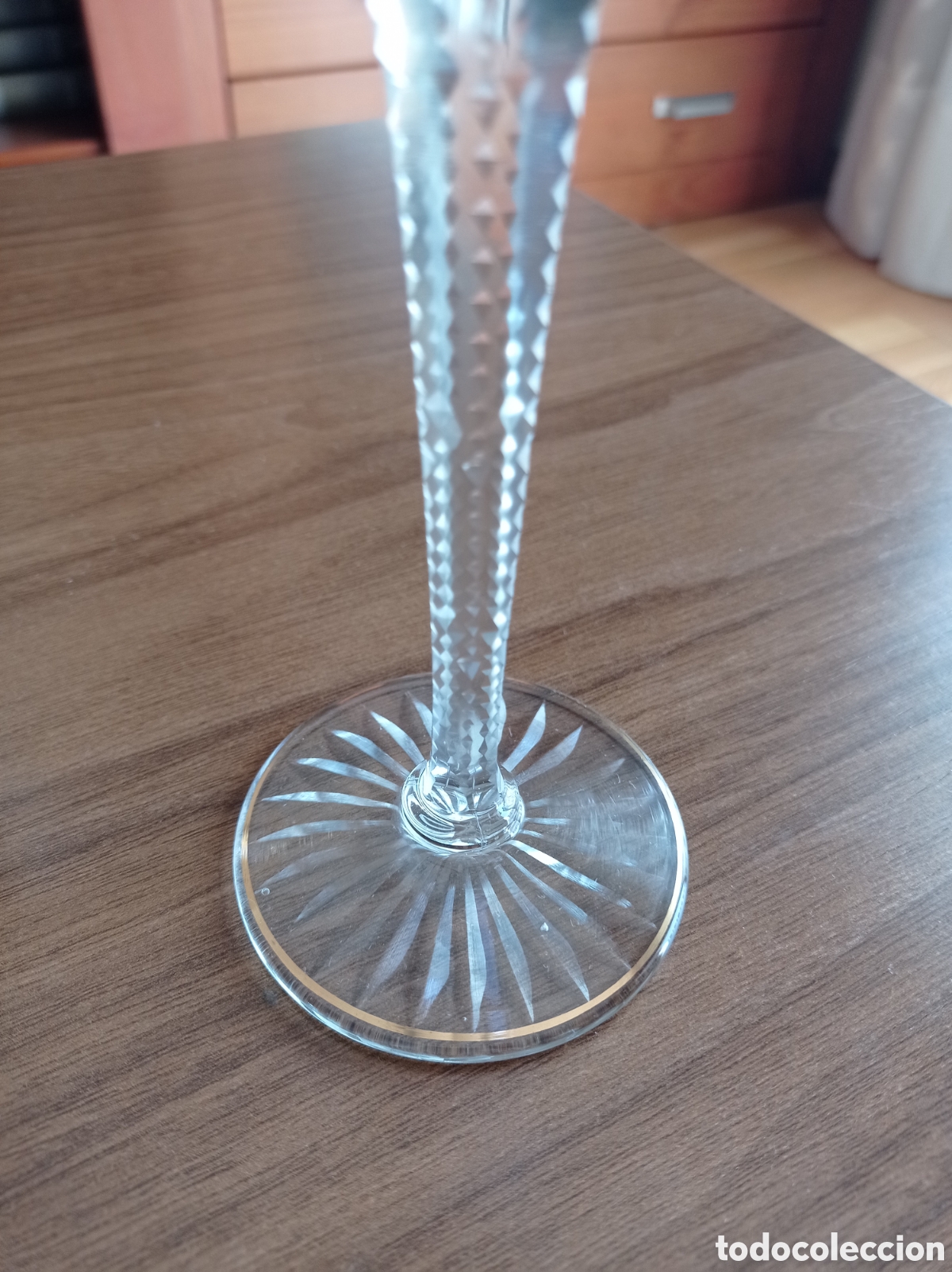 Antig&uuml;edades: Conjunto 4 copas cristal labrado y oro - Foto 4
