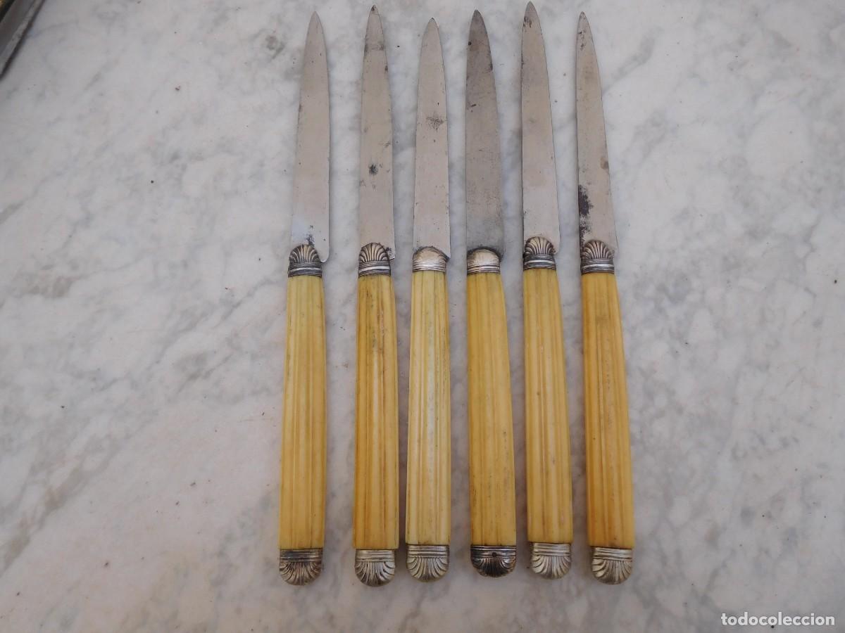 Antig&uuml;edades: 6 cuchillos antiguos con mango de marfil - Foto 1