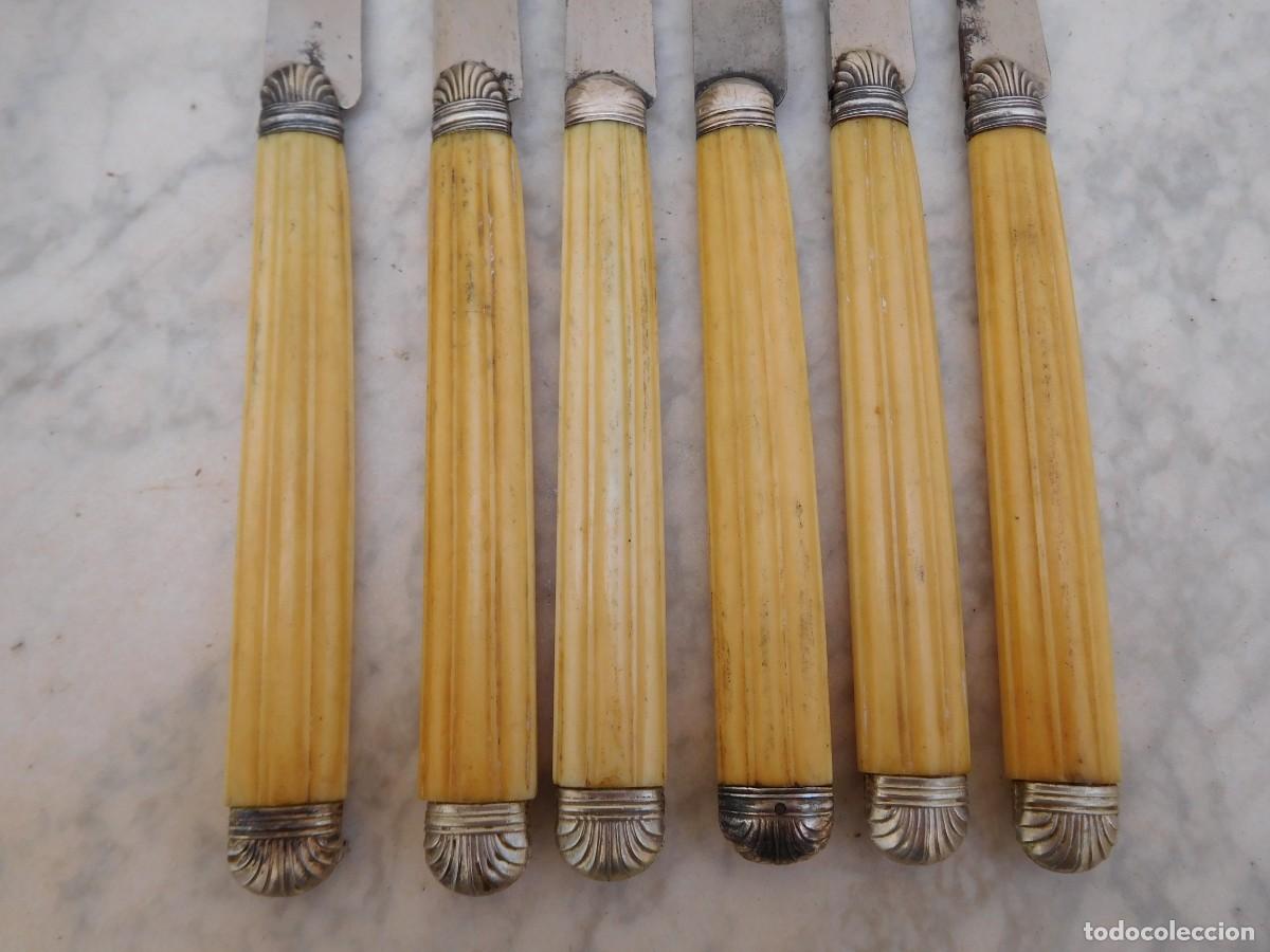 Antig&uuml;edades: 6 cuchillos antiguos con mango de marfil - Foto 2