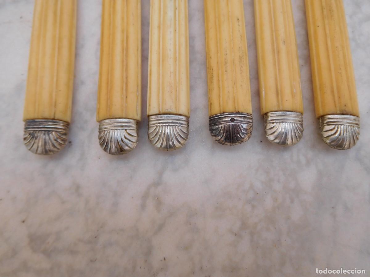 Antig&uuml;edades: 6 cuchillos antiguos con mango de marfil - Foto 3