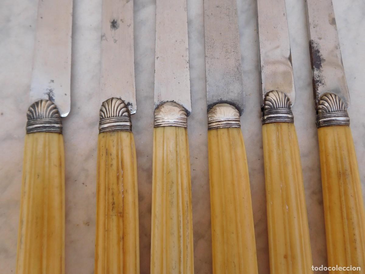 Antig&uuml;edades: 6 cuchillos antiguos con mango de marfil - Foto 4