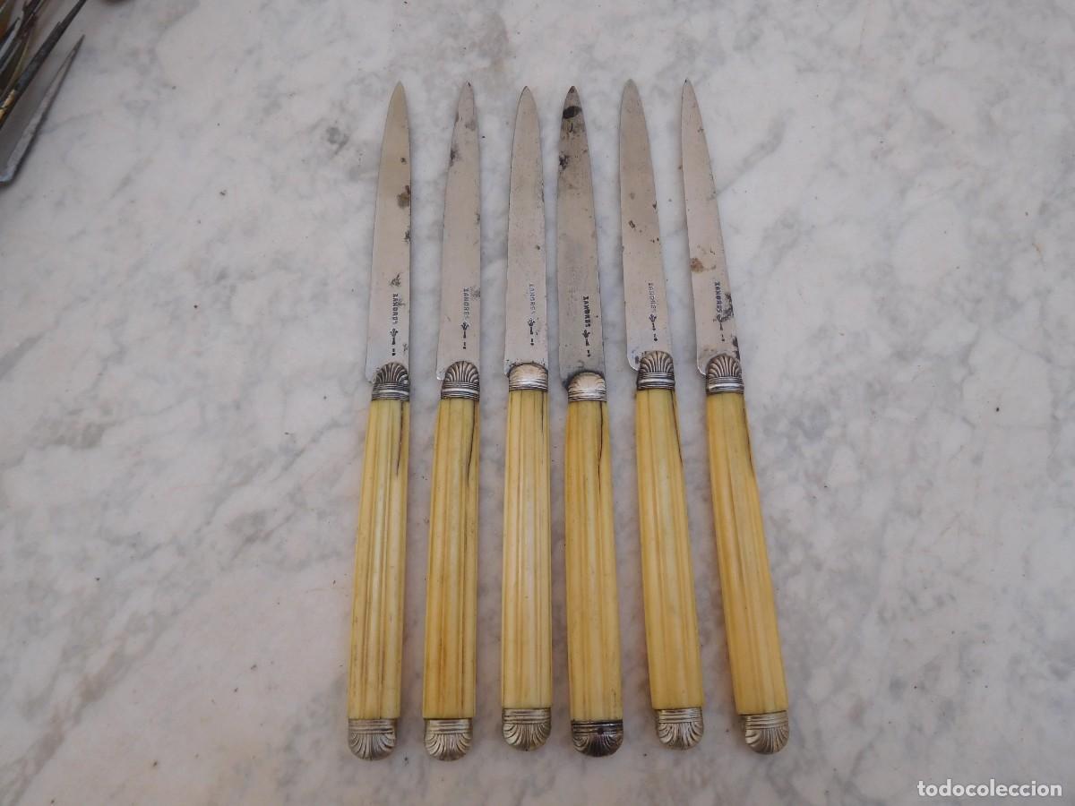Antig&uuml;edades: 6 cuchillos antiguos con mango de marfil - Foto 6