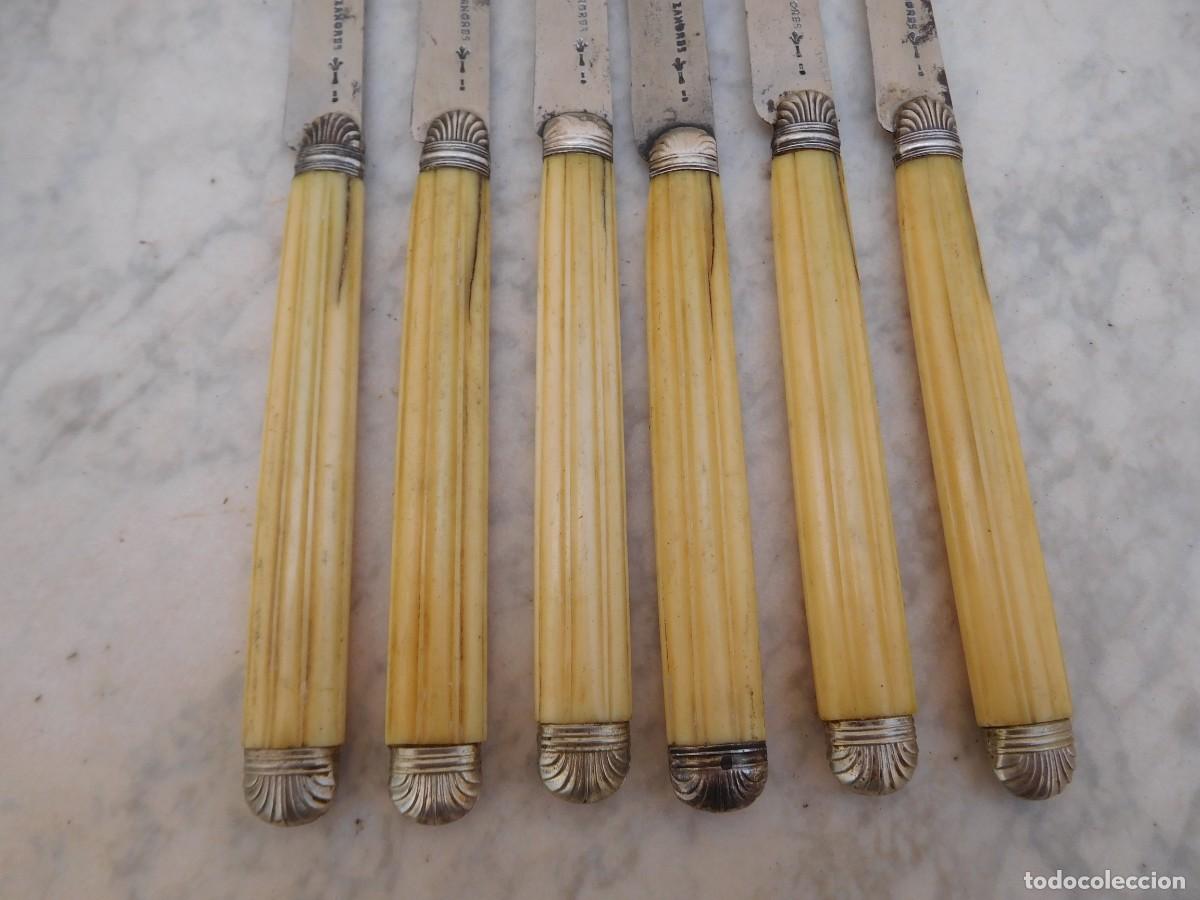 Antig&uuml;edades: 6 cuchillos antiguos con mango de marfil - Foto 7