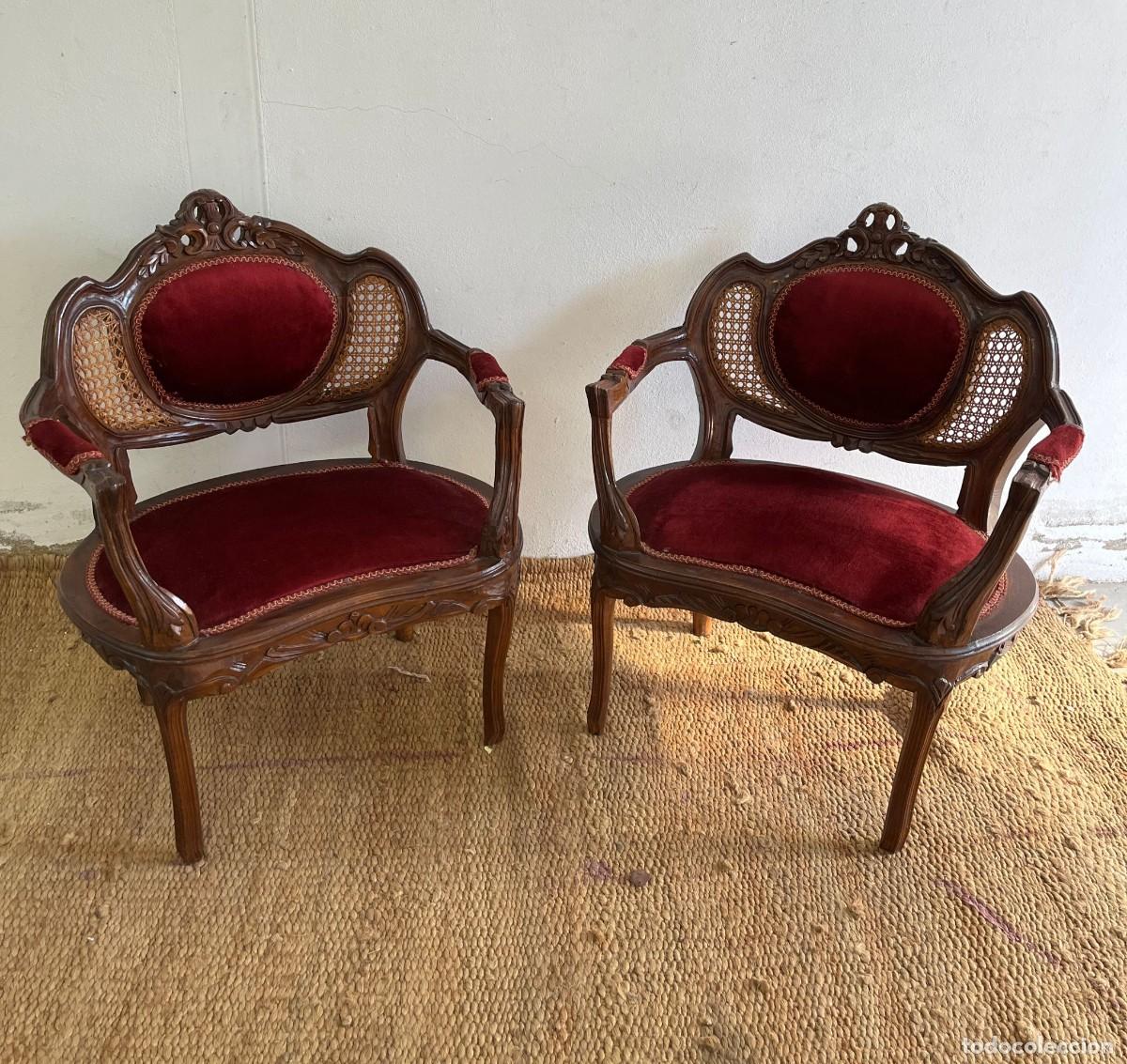 Antig&uuml;edades: Pareja de sillones Napole&oacute;n III. - Foto 1