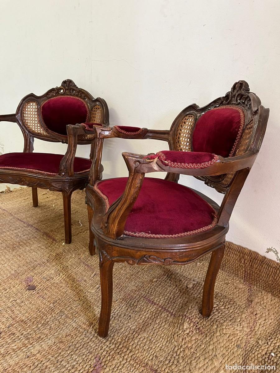 Antig&uuml;edades: Pareja de sillones Napole&oacute;n III. - Foto 3