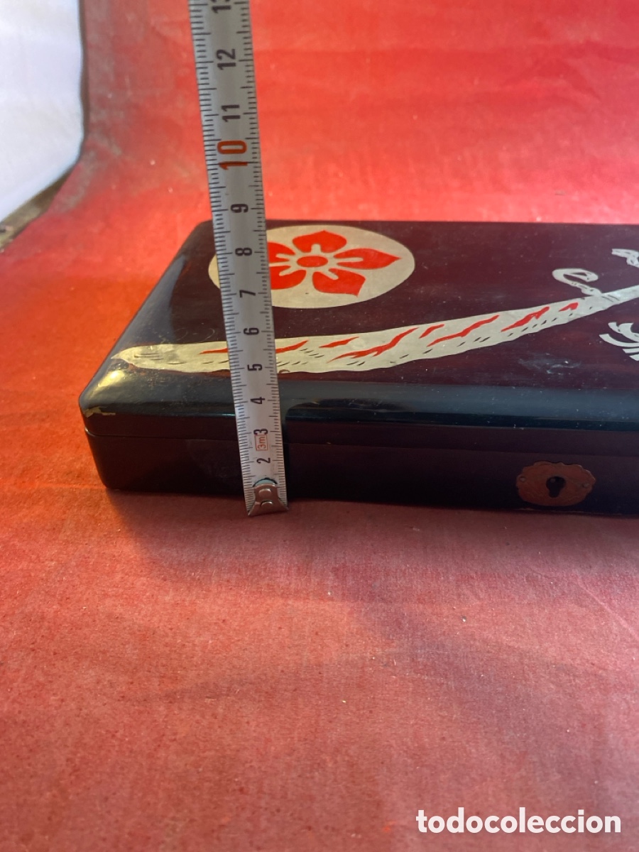 Antig&uuml;edades: Caja oriental madera negra lacada - Foto 4