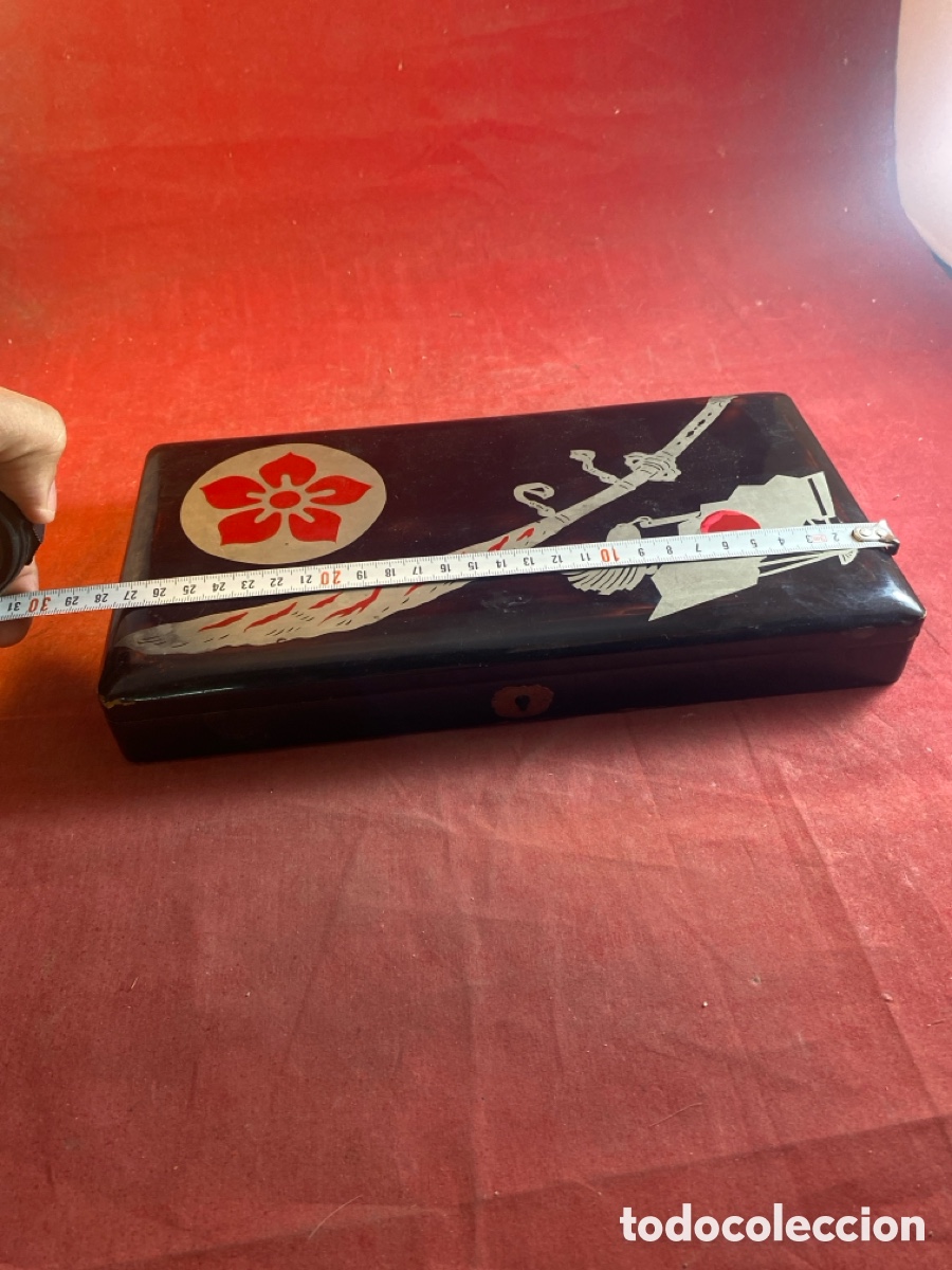 Antig&uuml;edades: Caja oriental madera negra lacada - Foto 5