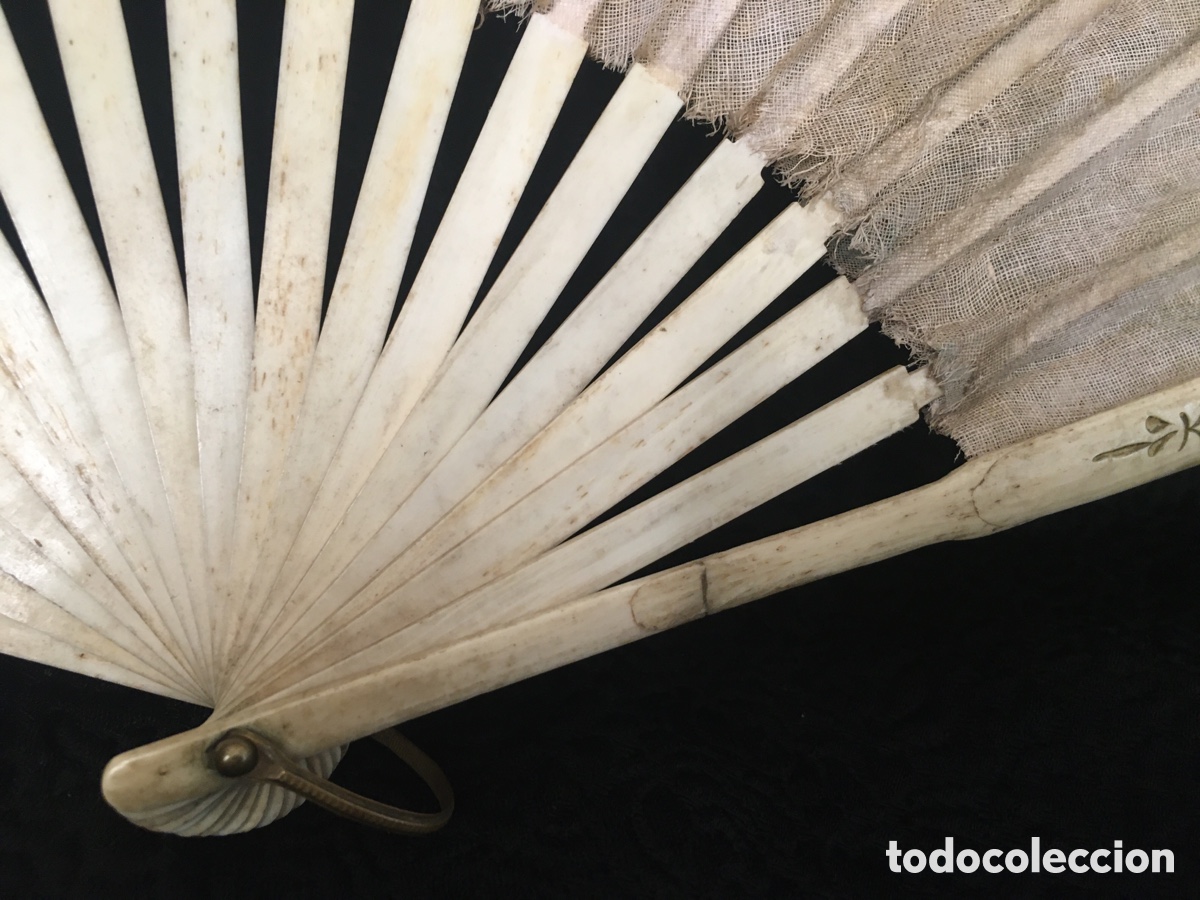 Antig&uuml;edades: Abanico de hueso con dibujos en oro - Foto 5