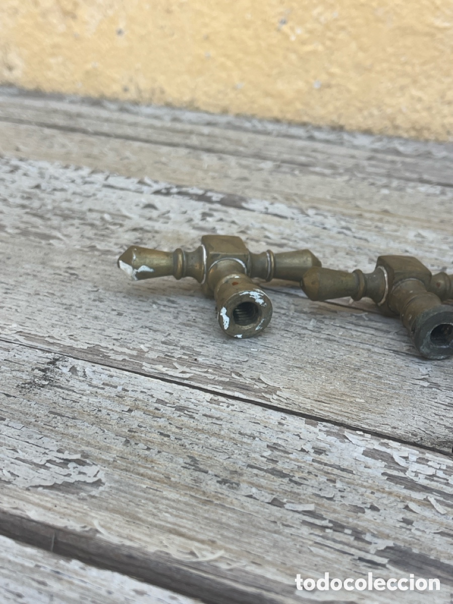 Antig&uuml;edades: Juego de pomos antiguos de bronce. - Foto 4