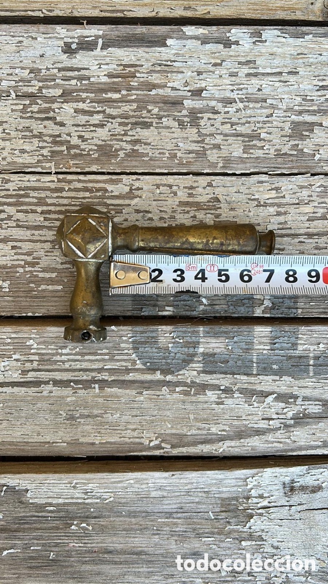 Antig&uuml;edades: Juego de pomos antiguos de bronce. - Foto 16