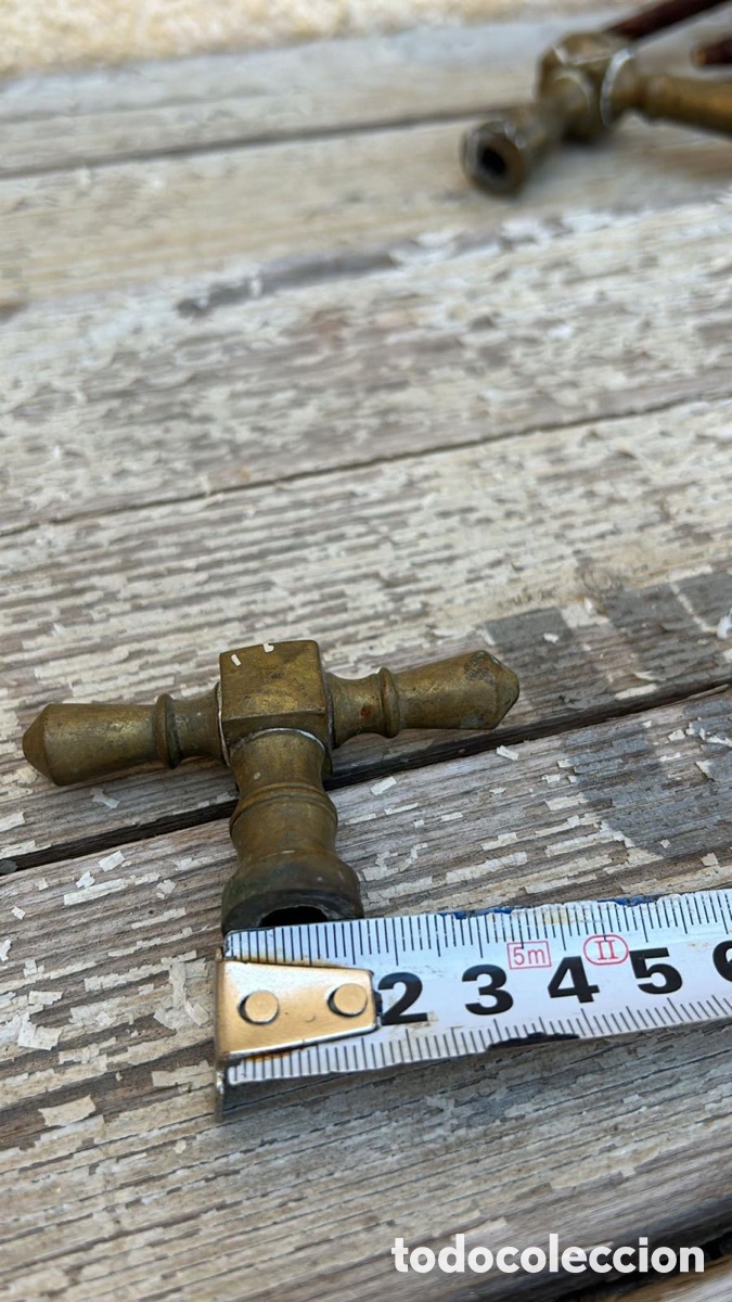 Antig&uuml;edades: Juego de pomos antiguos de bronce. - Foto 21