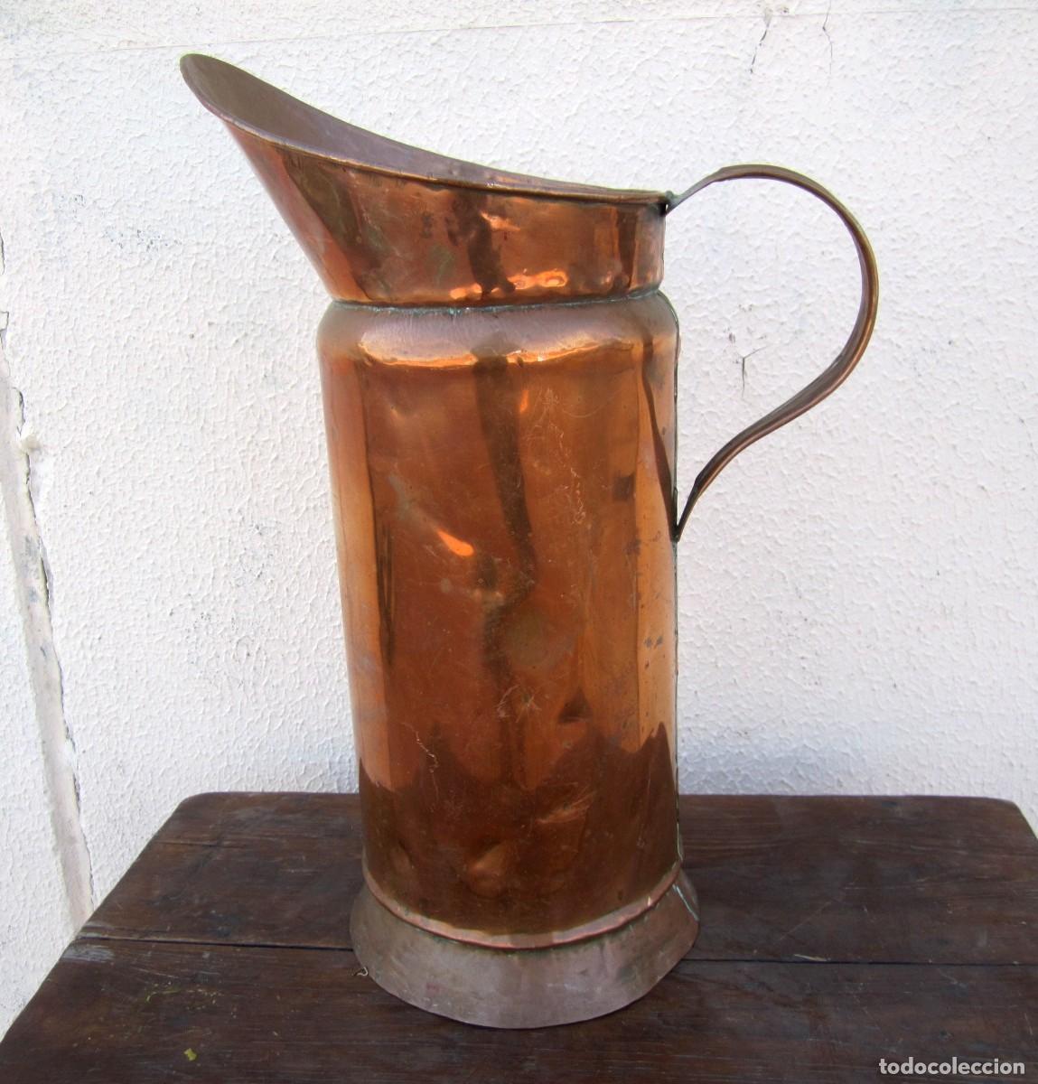 Antig&uuml;edades: Jarra de cobre con asa de gran tama&ntilde;o - Foto 1