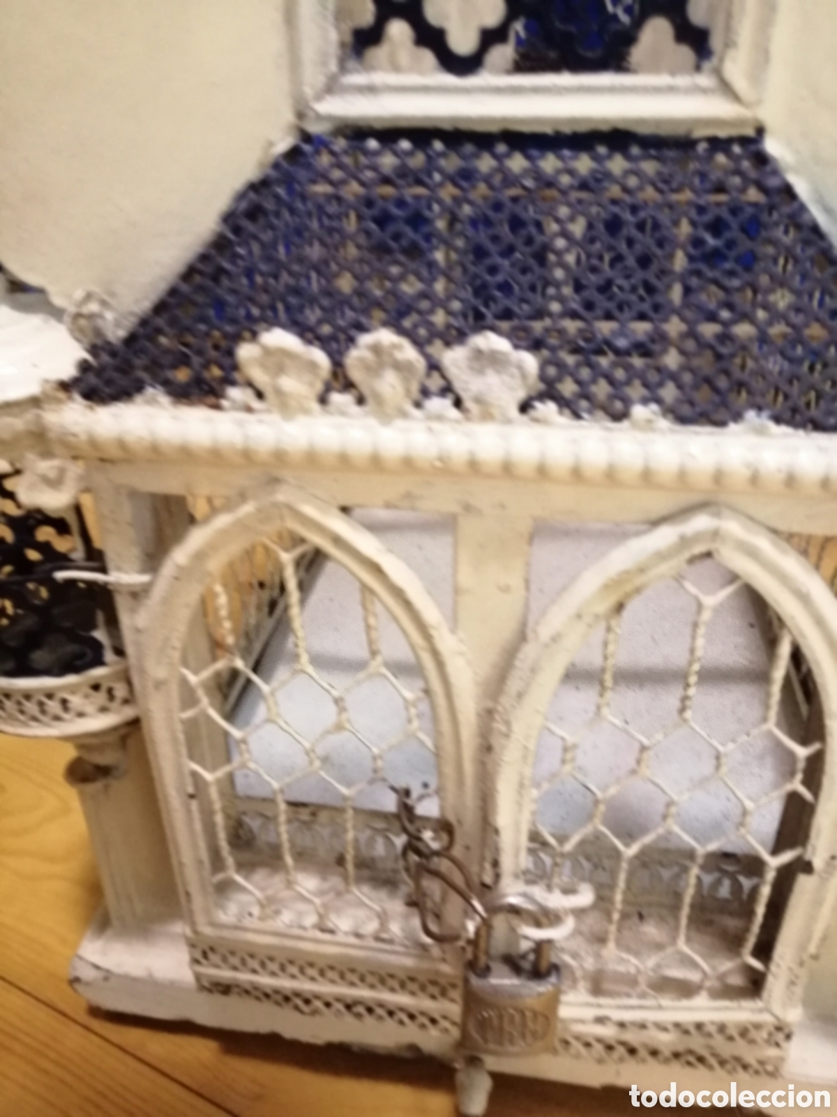 Antig&uuml;edades: JAULA DE P&Aacute;JAROS DE METAL - Foto 7