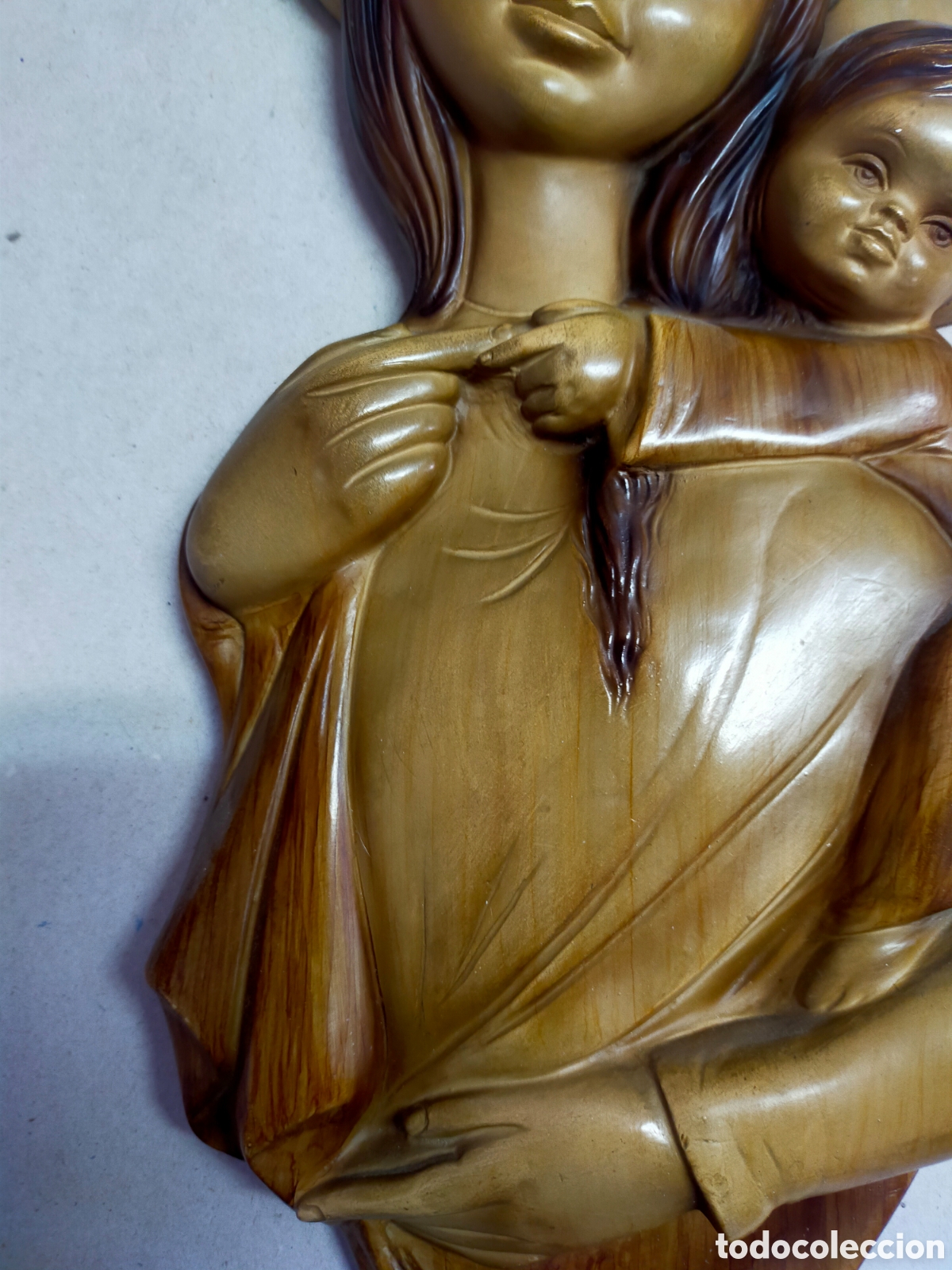 Antig&uuml;edades: VIRGEN CON NI&Ntilde;O EN ESCAYOLA. - Foto 3