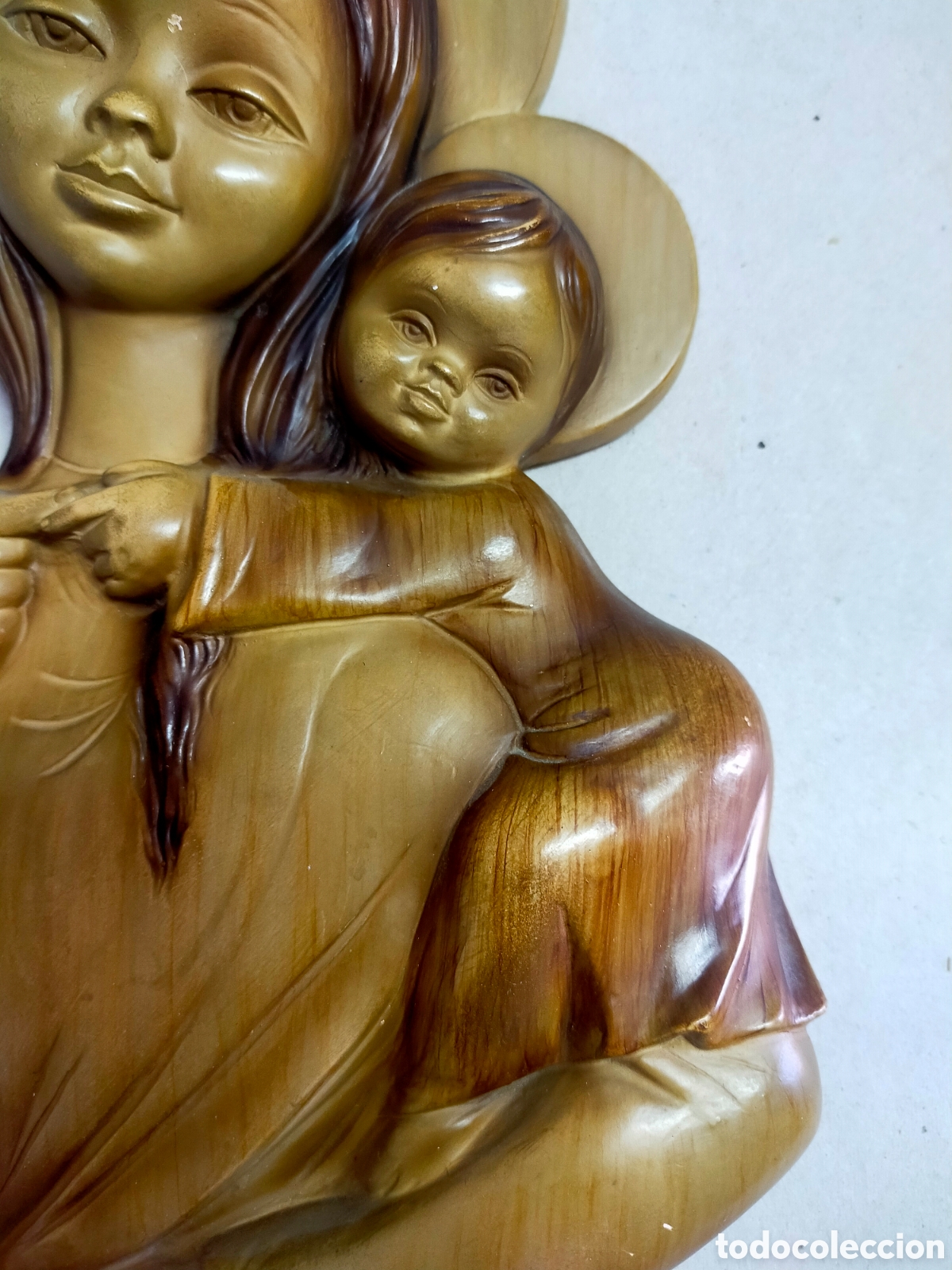 Antig&uuml;edades: VIRGEN CON NI&Ntilde;O EN ESCAYOLA. - Foto 4
