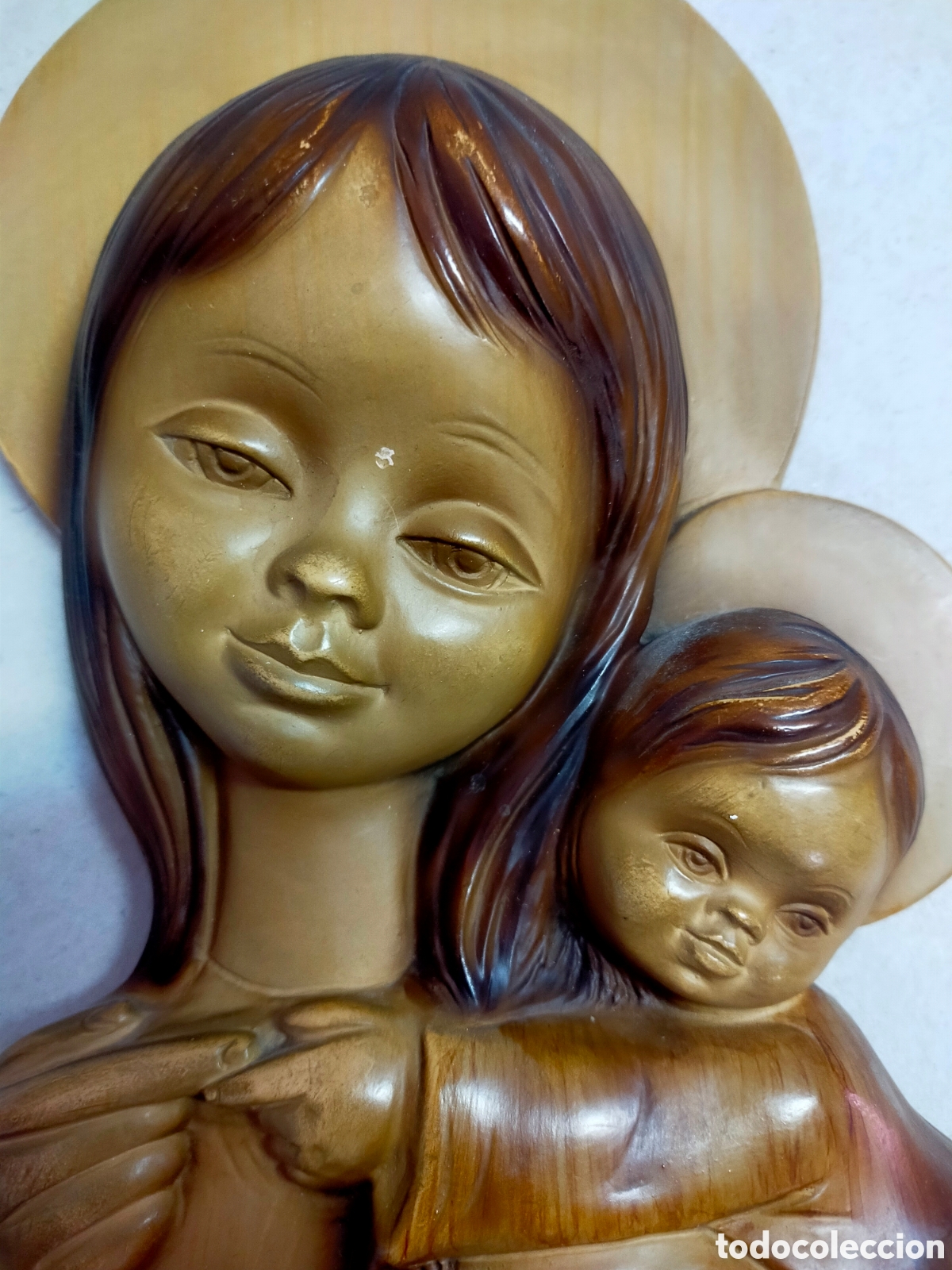 Antig&uuml;edades: VIRGEN CON NI&Ntilde;O EN ESCAYOLA. - Foto 6