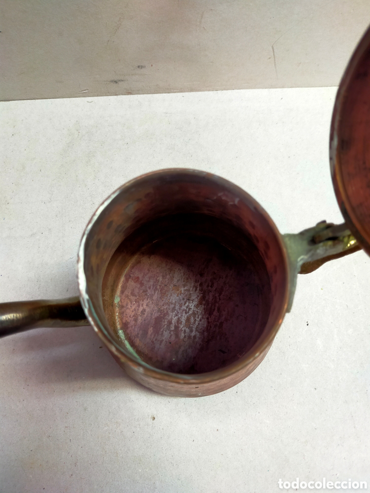 Antig&uuml;edades: CAFETERA DE COBRE Y LATON. 20 CM. - Foto 8