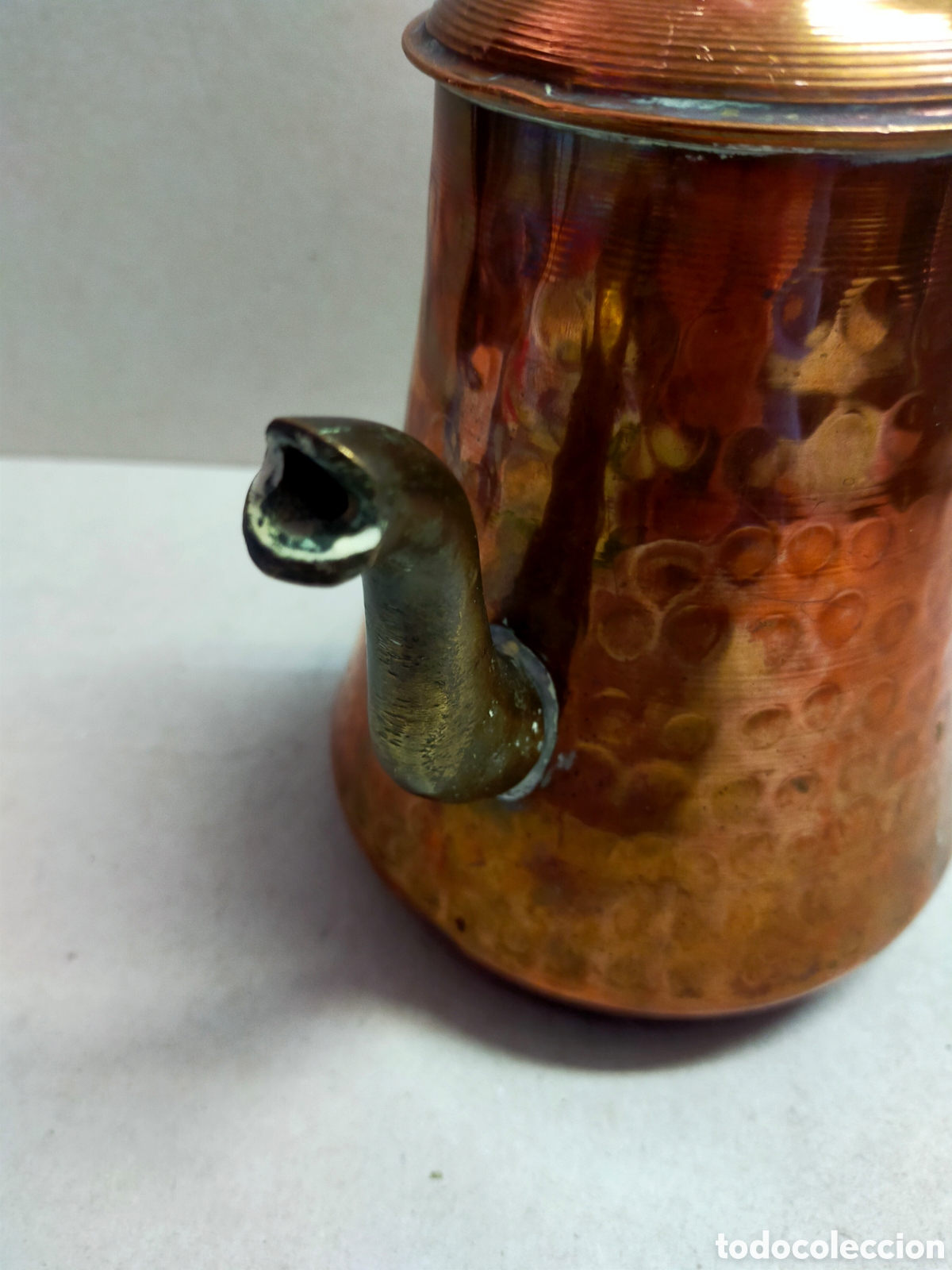 Antig&uuml;edades: CAFETERA DE COBRE Y LATON. 20 CM. - Foto 14