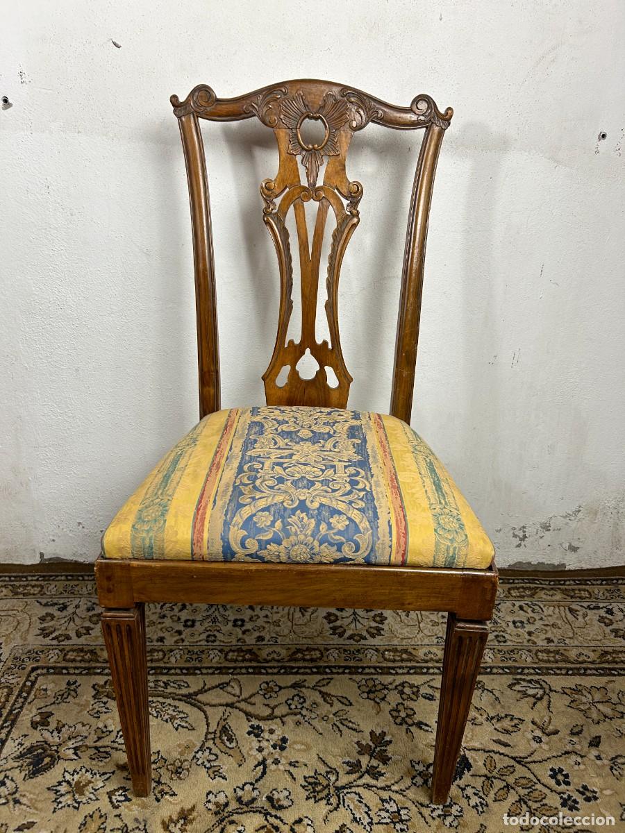 Antig&uuml;edades: Conjunto de 3 sillas de Nogal - Foto 2