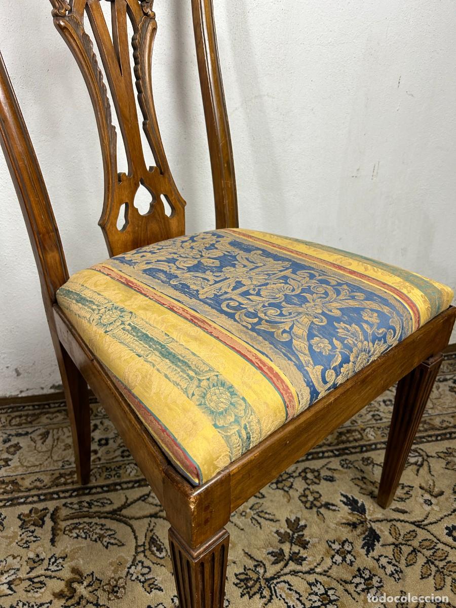 Antig&uuml;edades: Conjunto de 3 sillas de Nogal - Foto 6