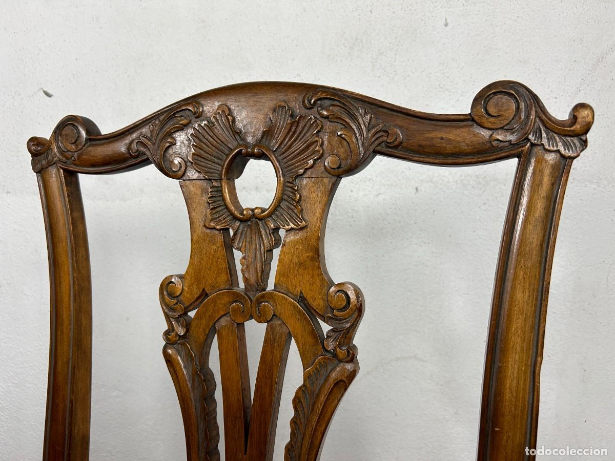 Antig&uuml;edades: Conjunto de 3 sillas de Nogal - Foto 8