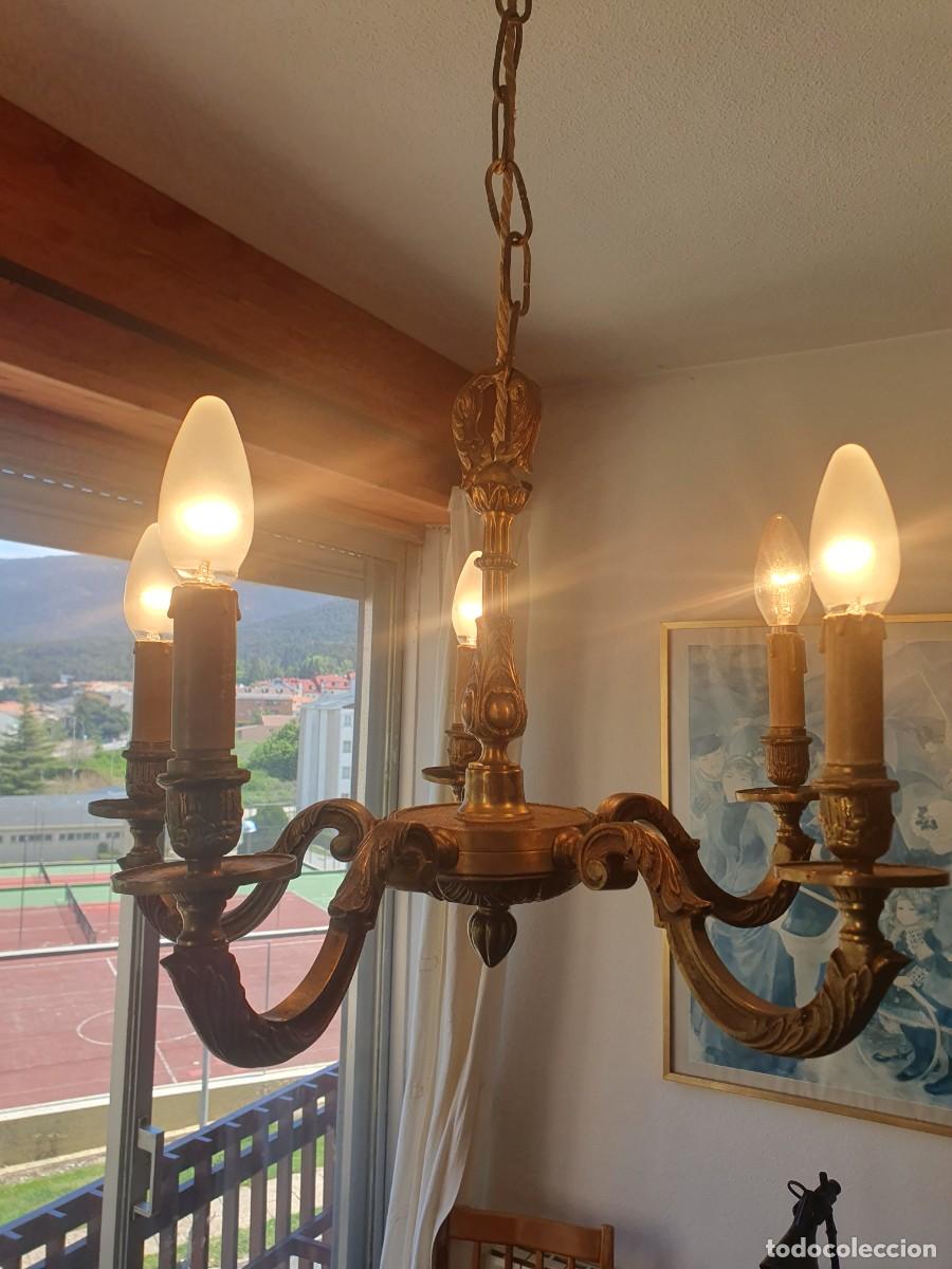 Antig&uuml;edades: Antigua l&aacute;mpara de bronce en perfectas condiciones. - Foto 3