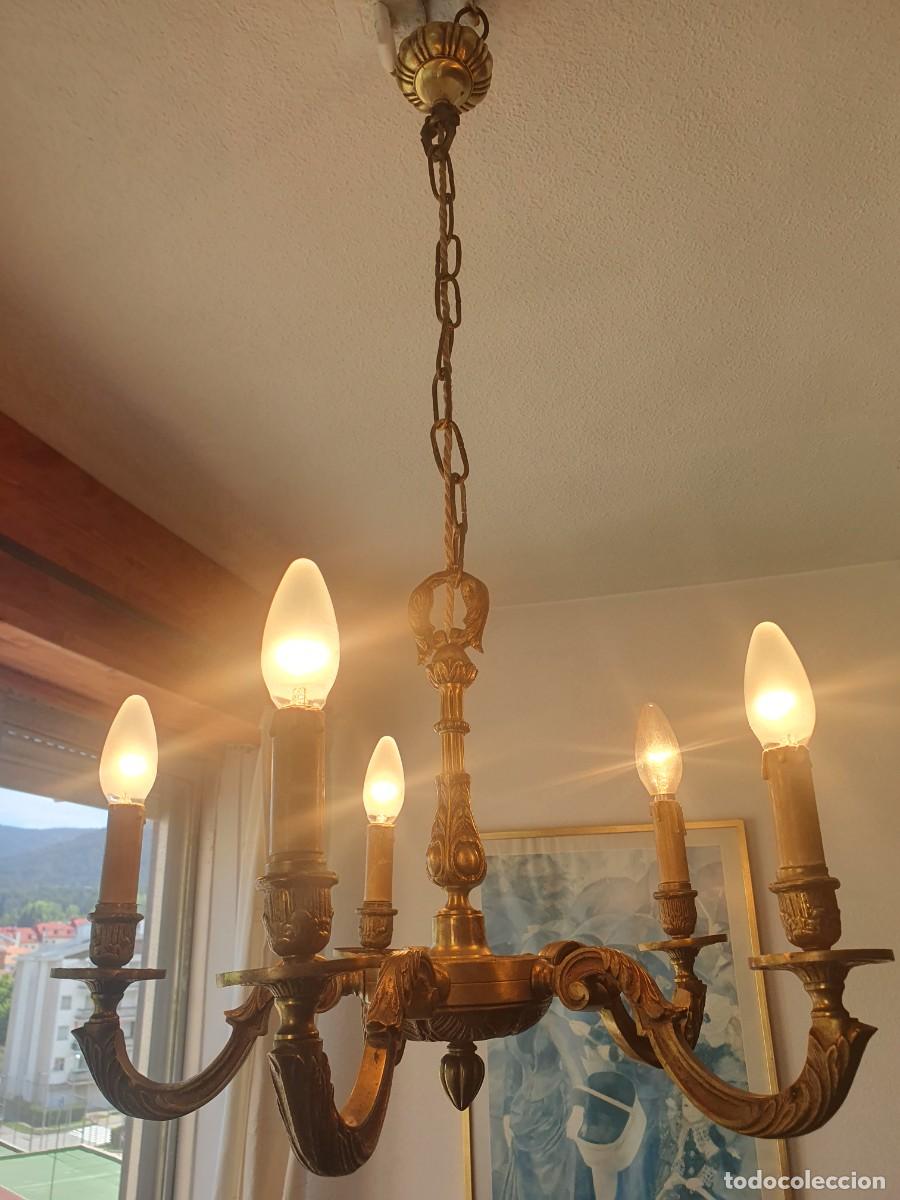 Antig&uuml;edades: Antigua l&aacute;mpara de bronce en perfectas condiciones. - Foto 28