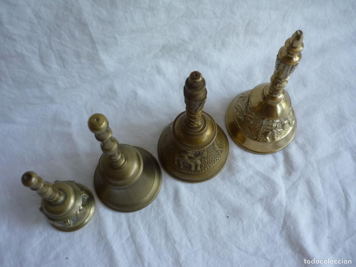 Antig&uuml;edades: 4 campanas de sobremesa en bronce - Foto 4