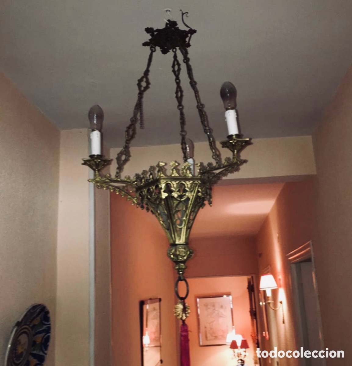 Antig&uuml;edades: Antigua l&aacute;mpara votiva - Foto 3
