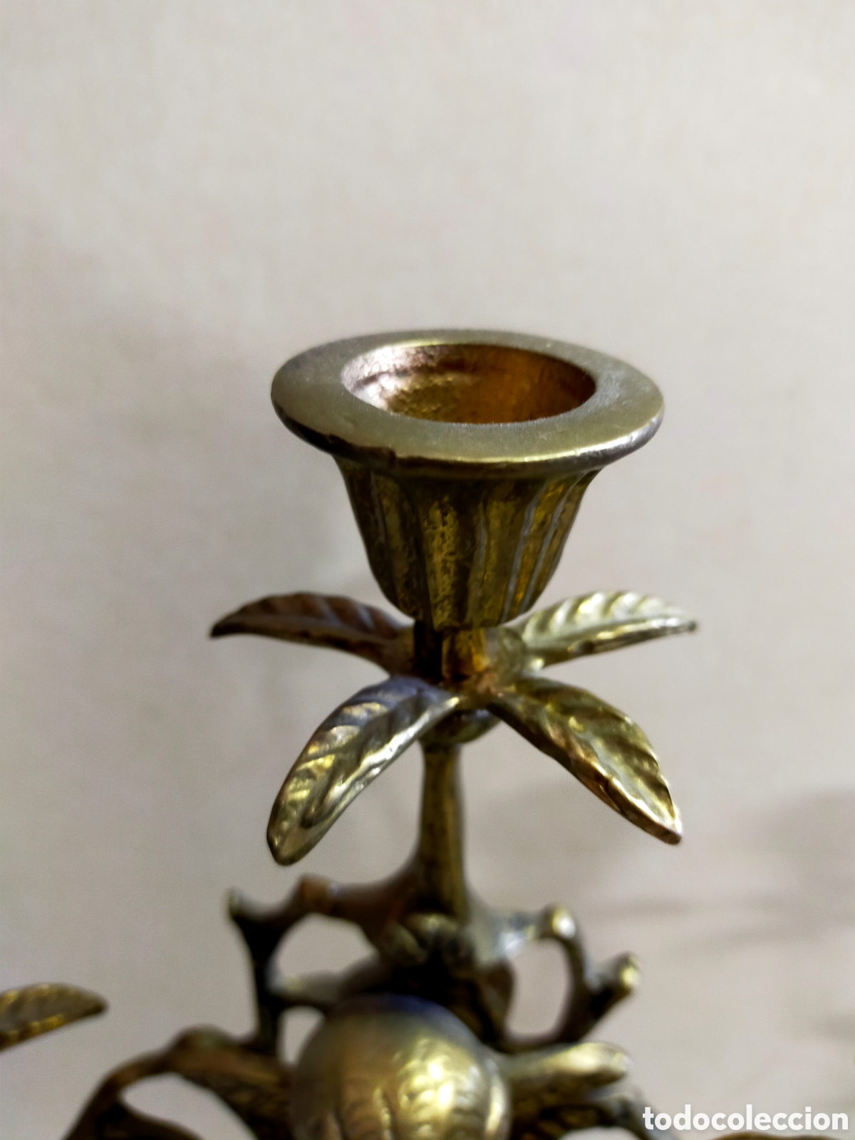 Antig&uuml;edades: PAREJA DE CANDELABROS EN BRONCE. 3 LUCES. - Foto 4