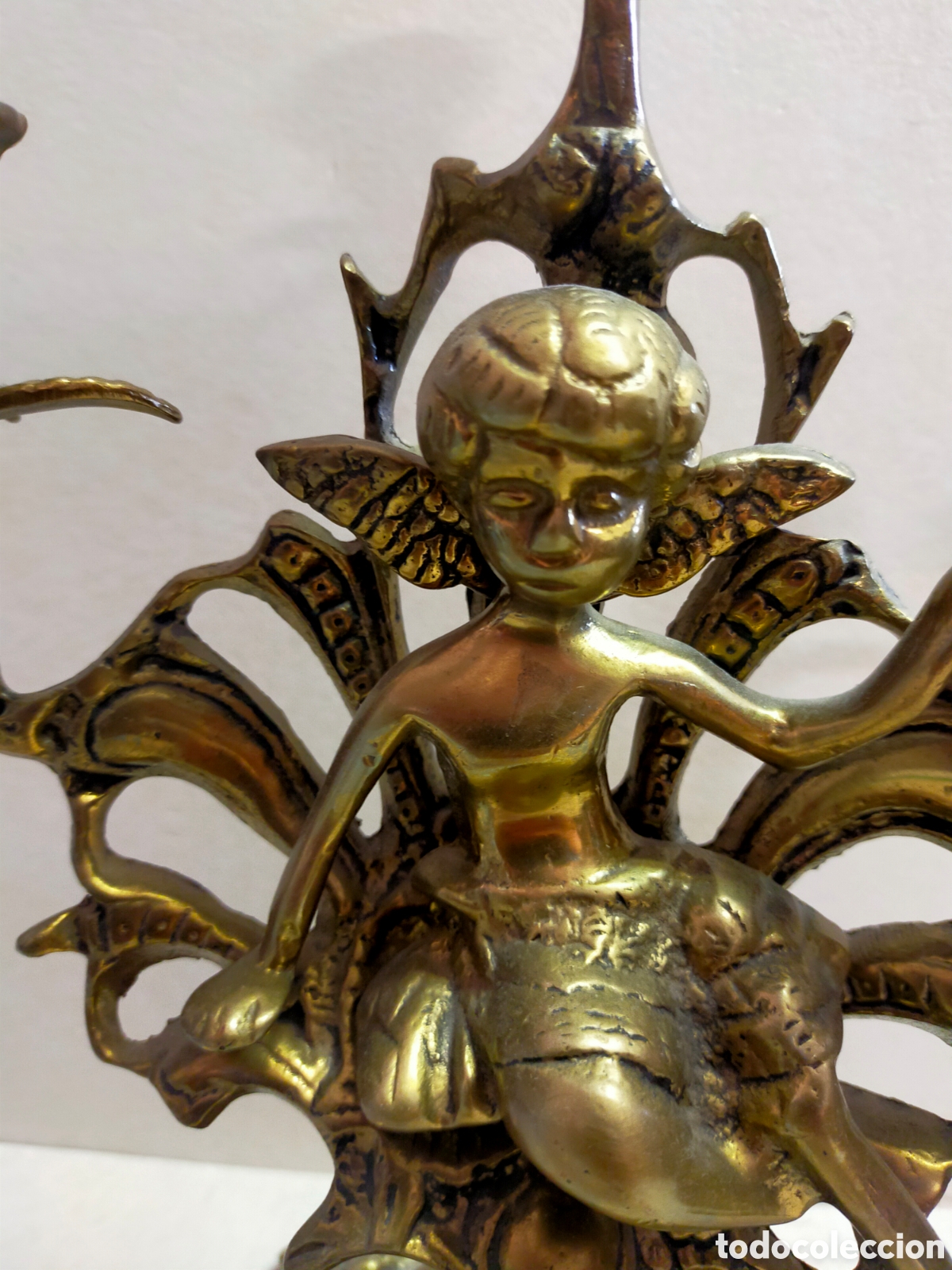 Antig&uuml;edades: PAREJA DE CANDELABROS EN BRONCE. 3 LUCES. - Foto 5