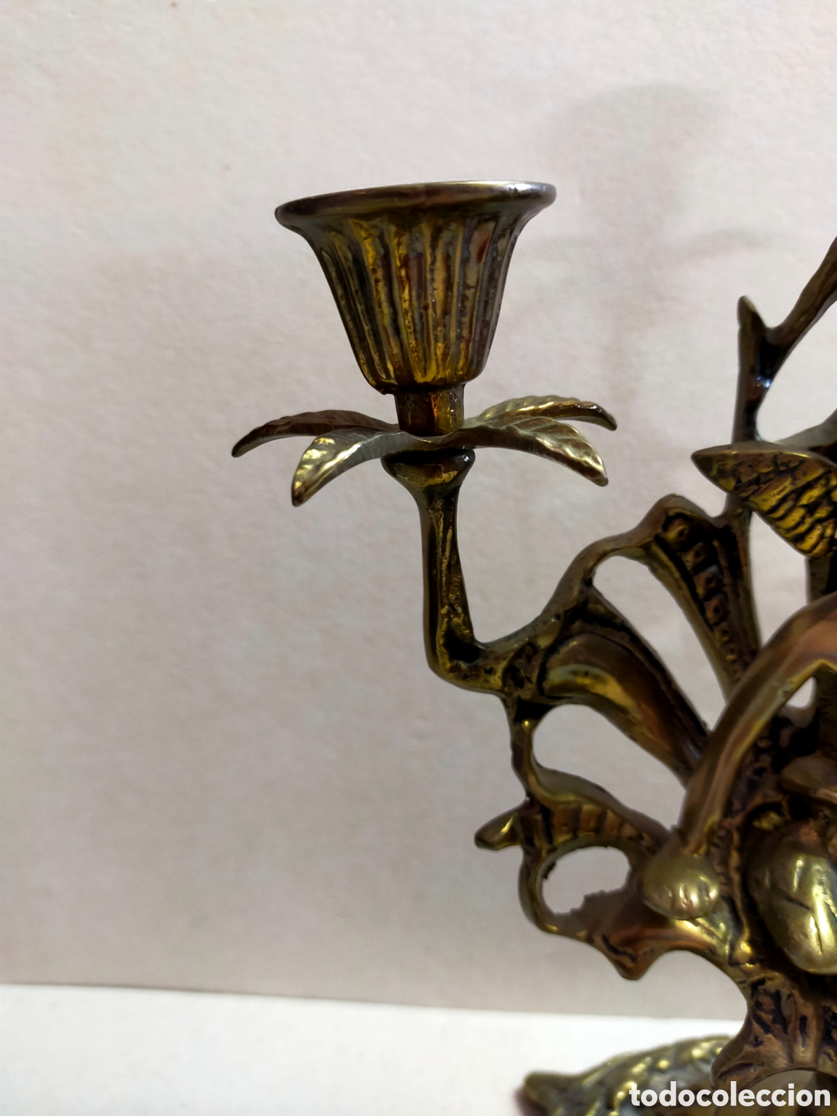 Antig&uuml;edades: PAREJA DE CANDELABROS EN BRONCE. 3 LUCES. - Foto 6
