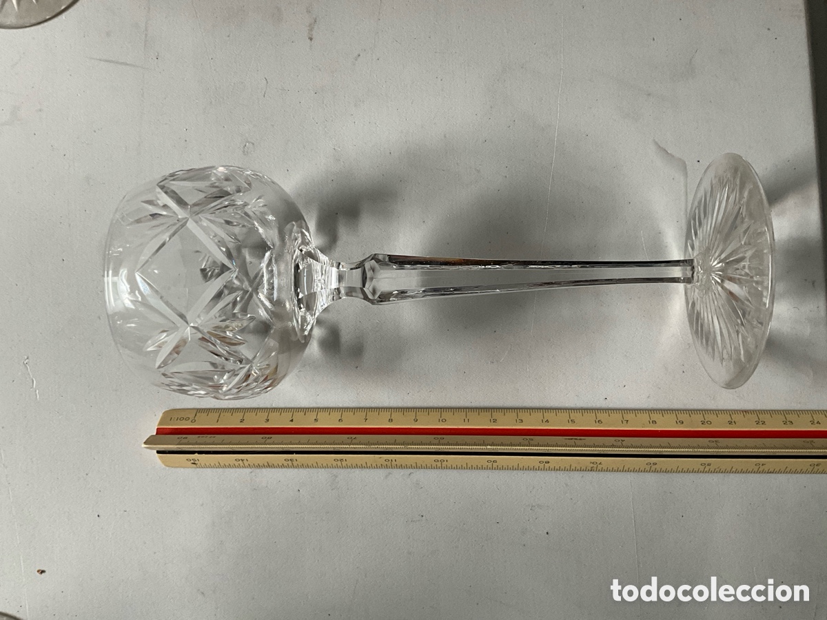 Antig&uuml;edades: Juego de 9 copas de cristal tallado - Foto 3