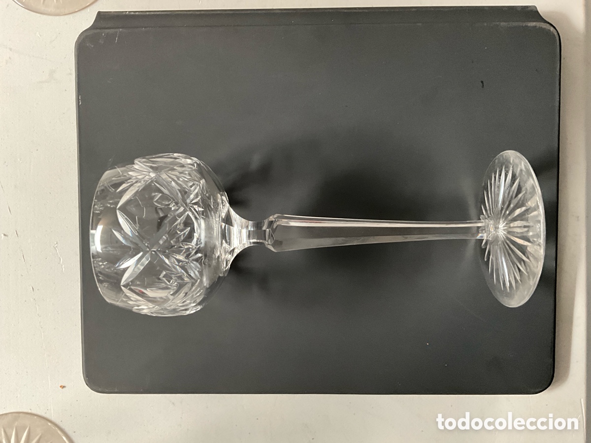 Antig&uuml;edades: Juego de 9 copas de cristal tallado - Foto 5