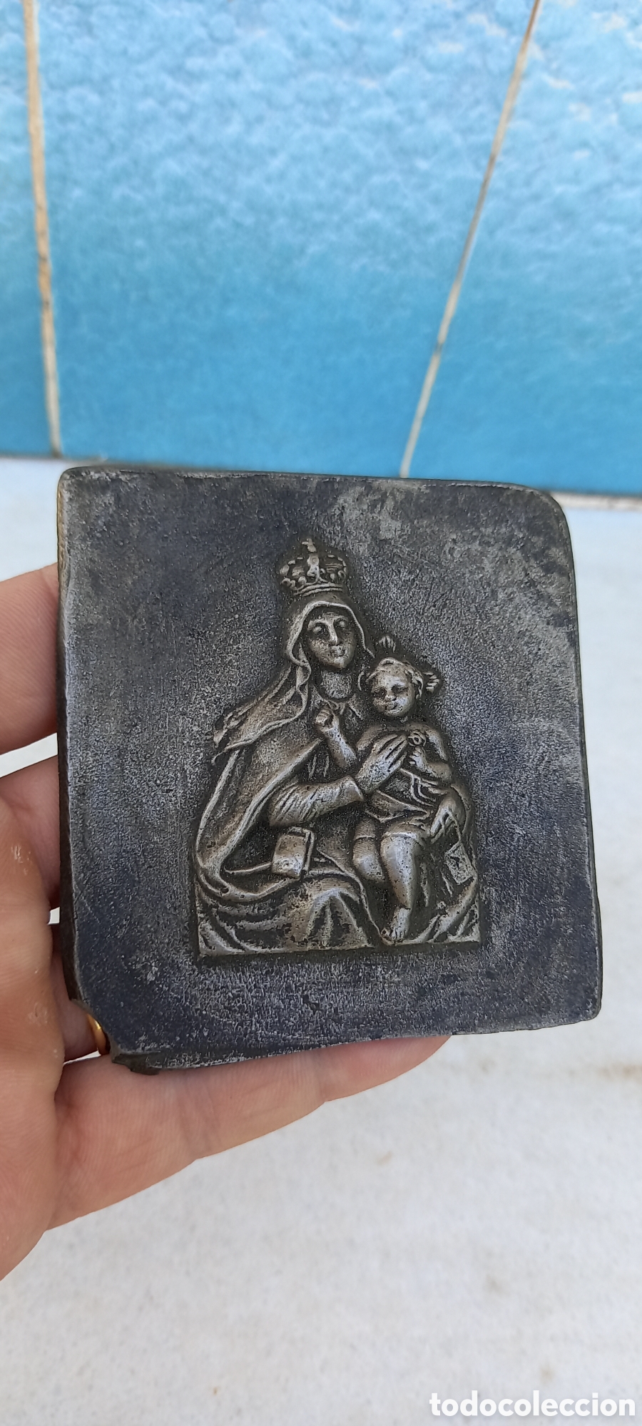 Antig&uuml;edades: ANTIGUA PLACA VIRGEN - Foto 2
