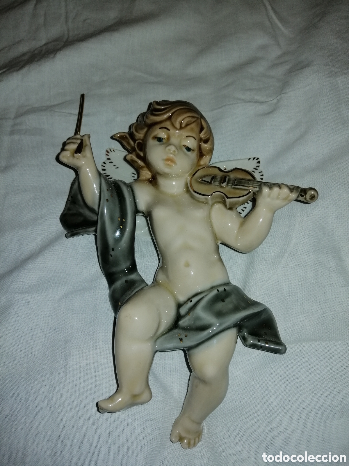 Antig&uuml;edades: Angel angelito querub&iacute;n con violin mirete - Foto 1
