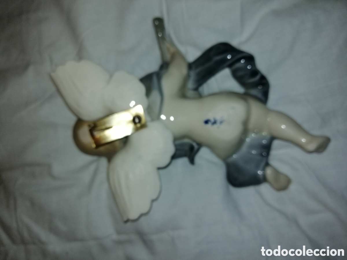 Antig&uuml;edades: Angel angelito querub&iacute;n con laud mirete - Foto 2