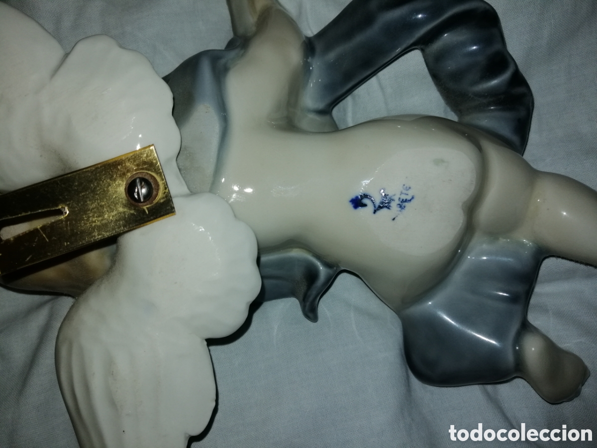 Antig&uuml;edades: Angel angelito querub&iacute;n con laud mirete - Foto 3