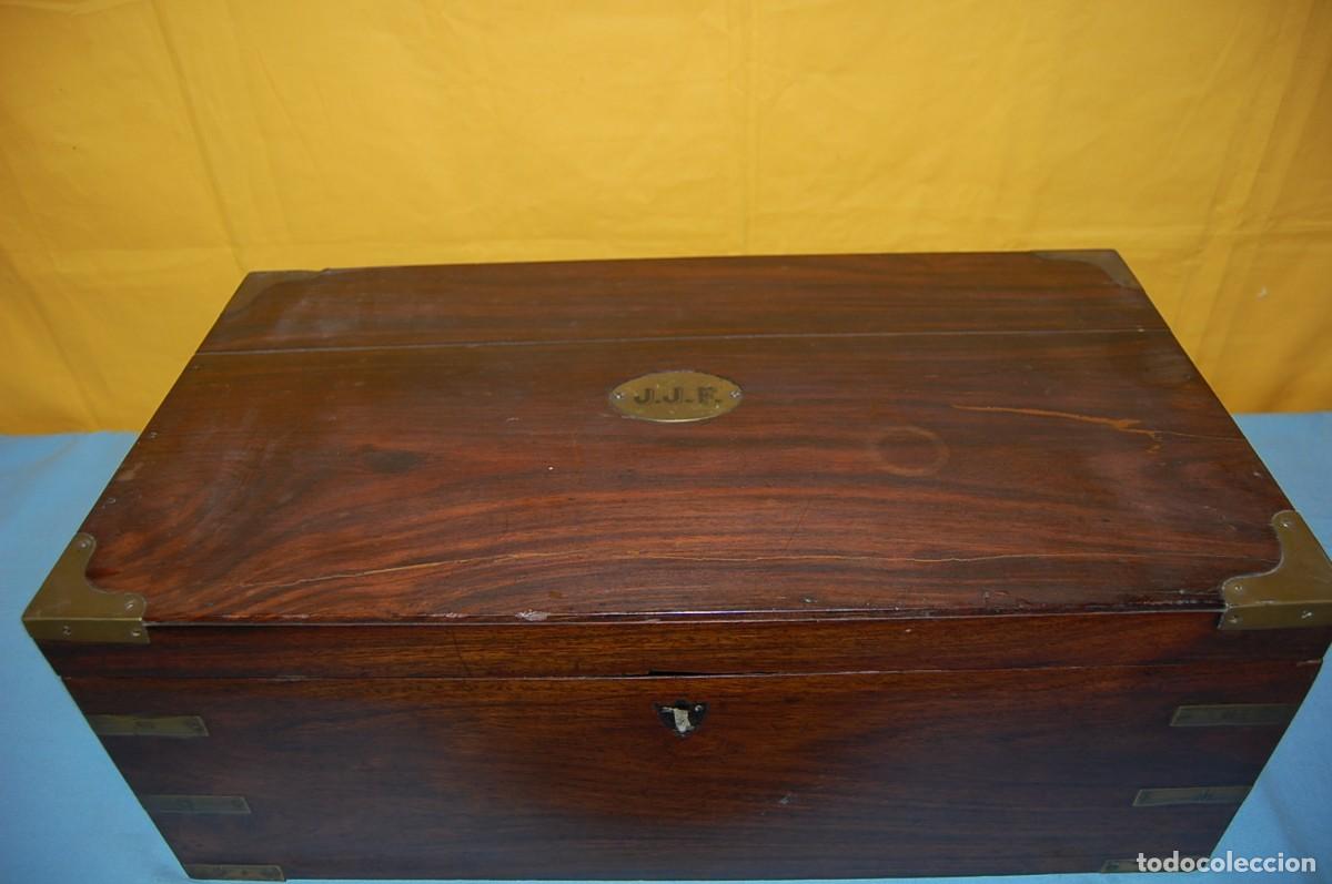 Antig&uuml;edades: CAJA ESCRITORIO DE BARCO - Foto 3