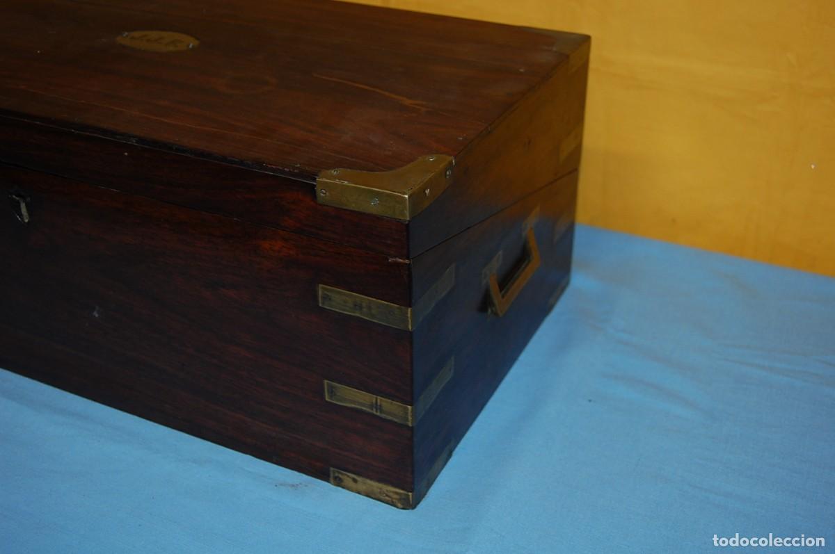 Antig&uuml;edades: CAJA ESCRITORIO DE BARCO - Foto 4