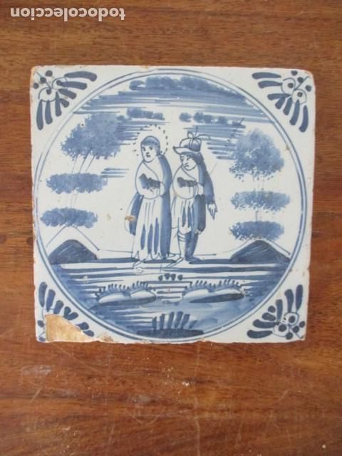 Antig&uuml;edades: Azulejo Delft siglo XVIII - Foto 1