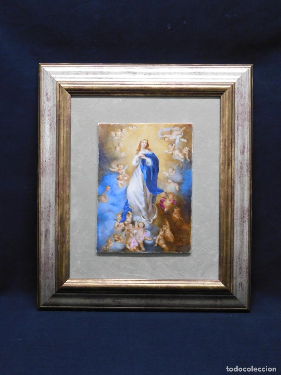 Antig&uuml;edades: CUADRO PORCELANA RELIGIOSA - Foto 2