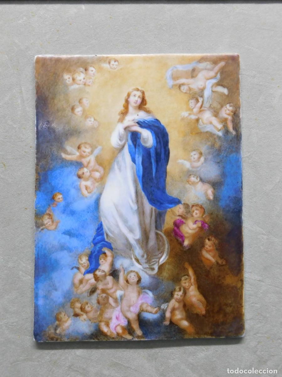 Antig&uuml;edades: CUADRO PORCELANA RELIGIOSA - Foto 3