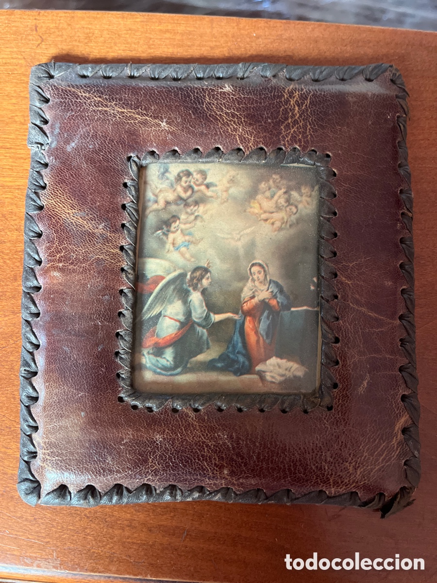 Antig&uuml;edades: Peque&ntilde;o marco de cuero. - Foto 1
