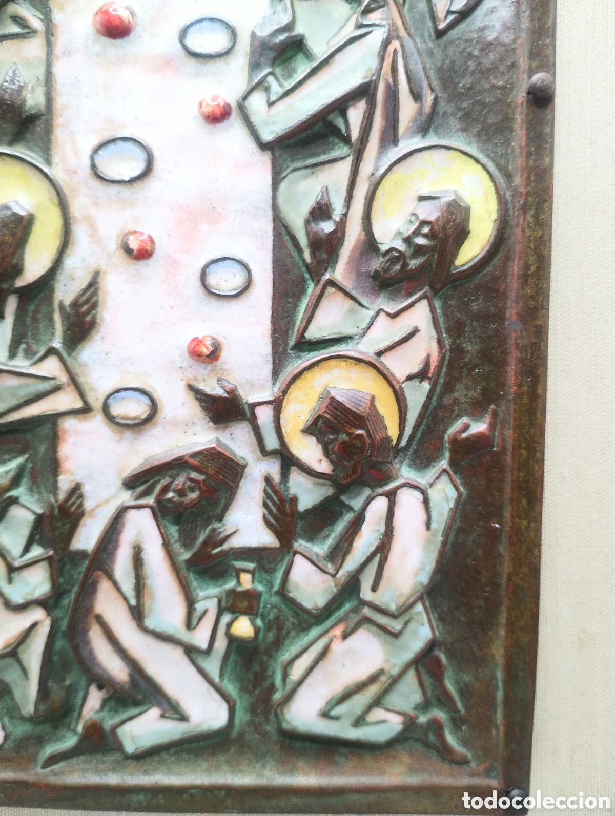 Antig&uuml;edades: La Santa Cena en bronce con esmaltes - Foto 6