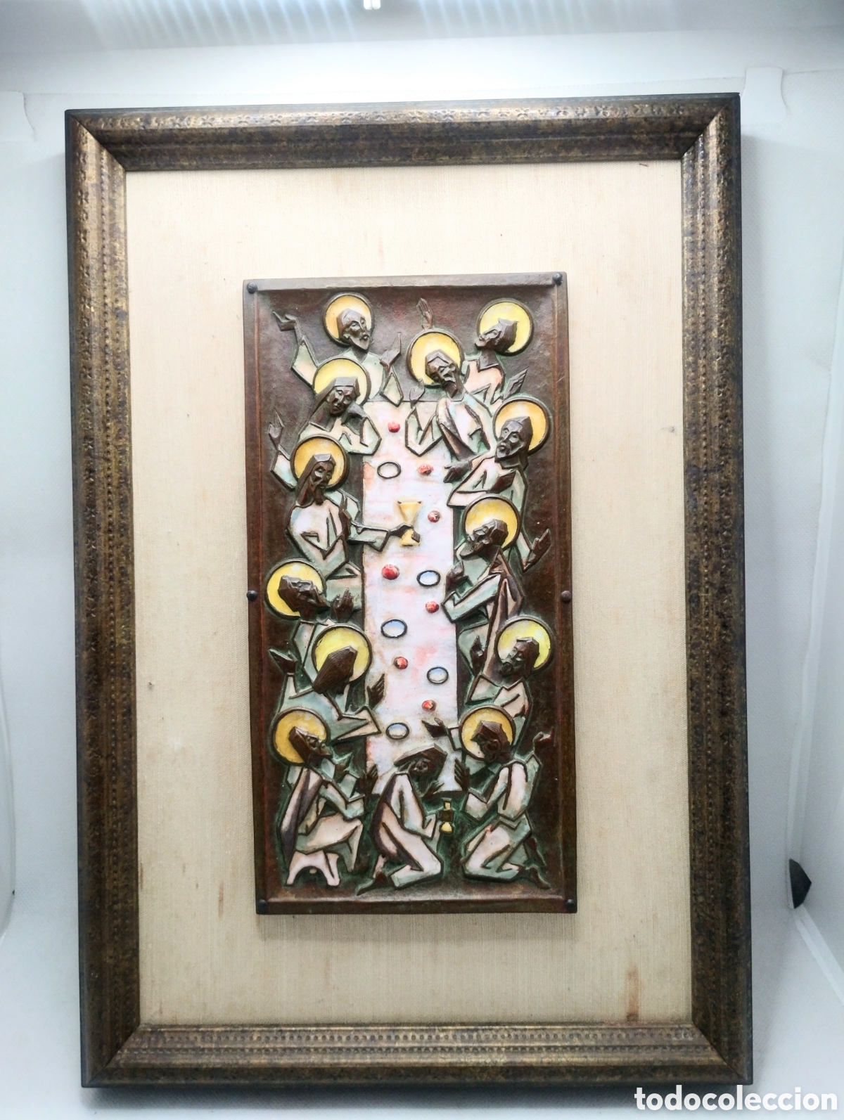 Antig&uuml;edades: La Santa Cena en bronce con esmaltes - Foto 1