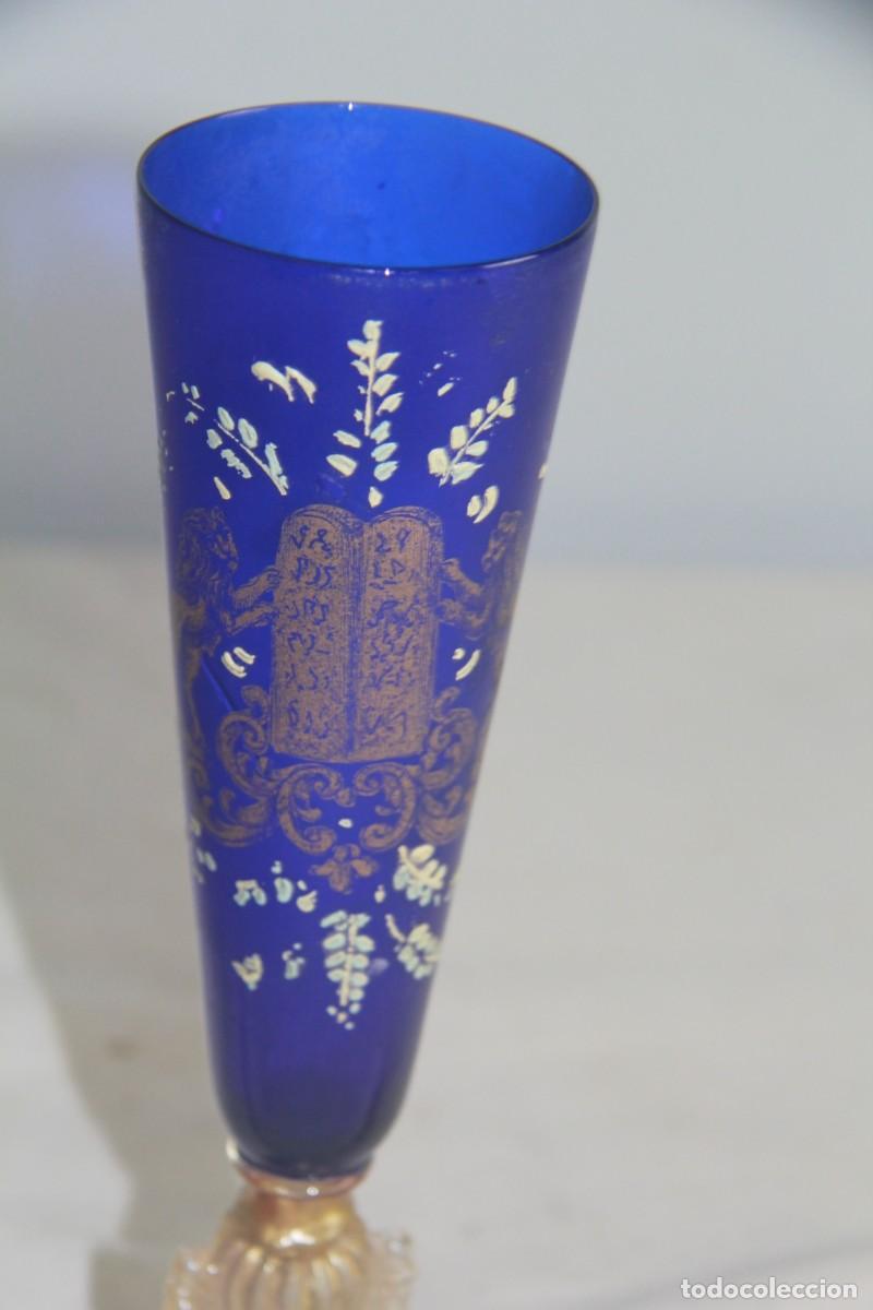 Antig&uuml;edades: Copa en cristal de Murano de color azul - Foto 2