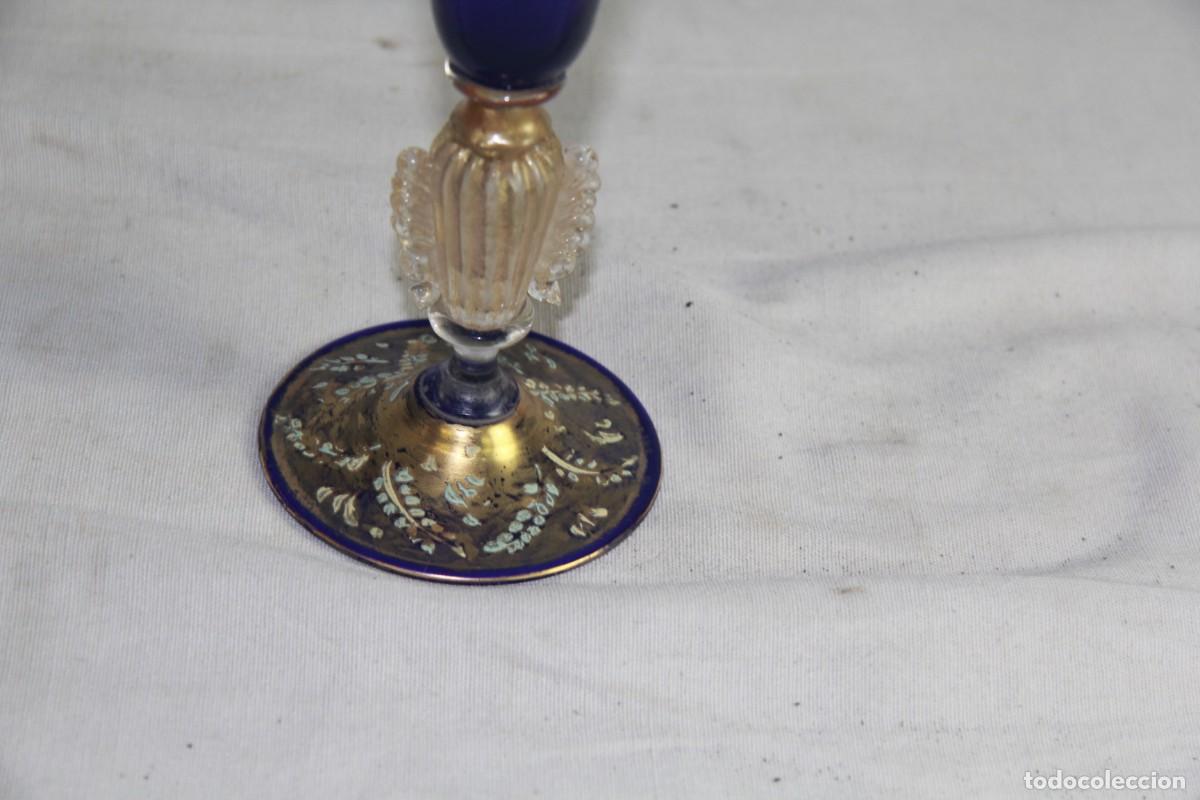 Antig&uuml;edades: Copa en cristal de Murano de color azul - Foto 3