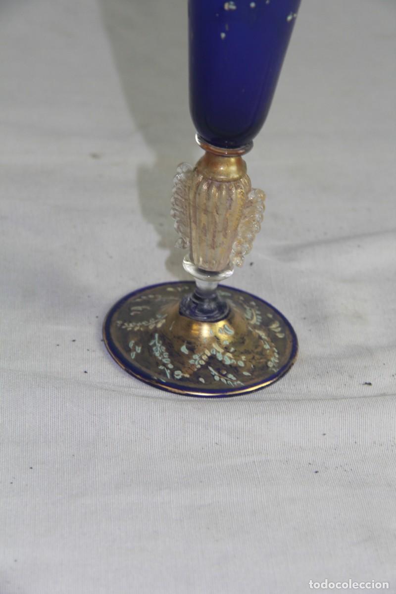 Antig&uuml;edades: Copa en cristal de Murano de color azul - Foto 5